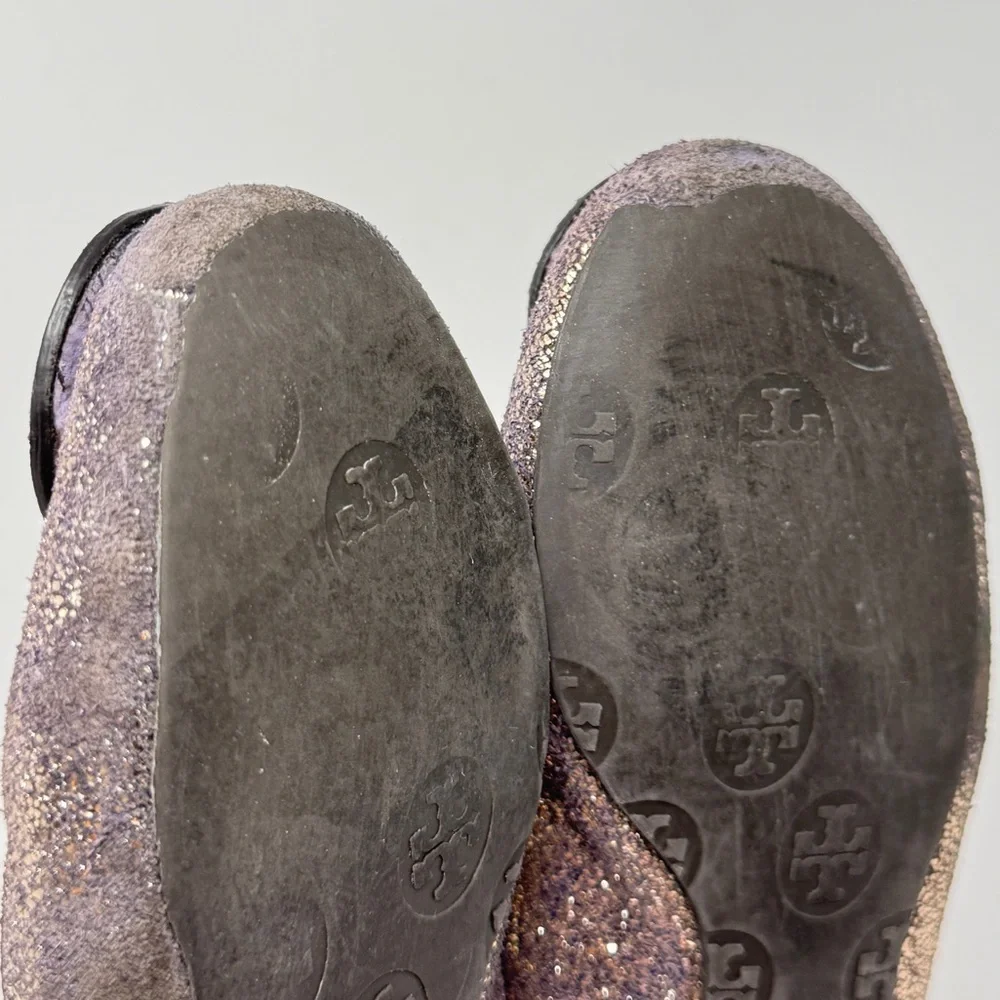 Tory Burch “Reva” Vintage Metallic Ballet Flats – Size 5